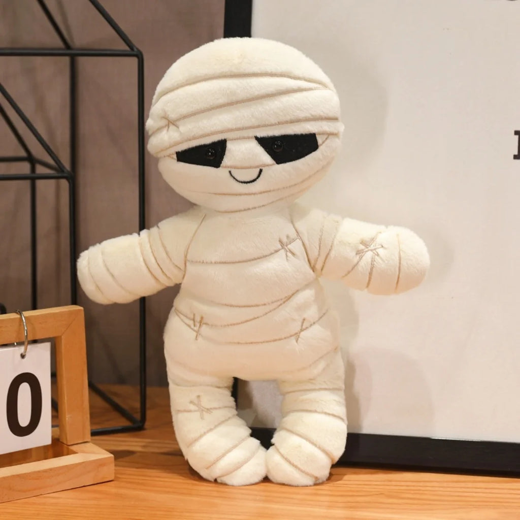 Halloween Mummy and Pumpkin Plush Toys Soft Stuffed Plushie Spooky Room Decor Toy Halloween Gift For Kids Home Party Favors