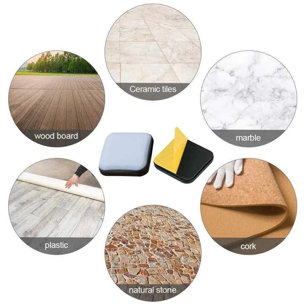 20PCS Feet Glider Sliding Pads Home Furniture Sliders Furniture Gliders PTFE Square Floor Mover Pads For Household Hardware﻿