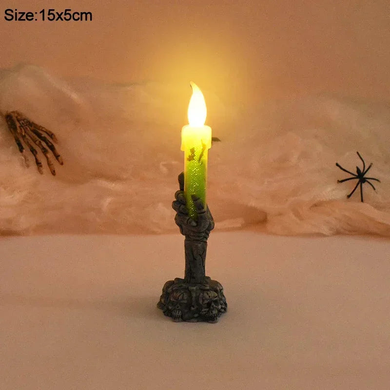 Spooky Ghost Hand LED Candle — Halloween Table Decor