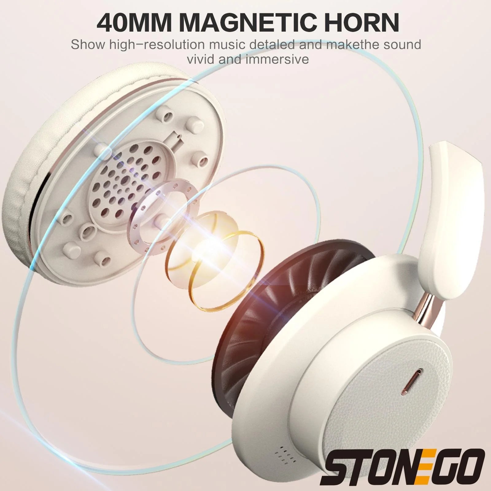 Bluetooth Headphones Wireless Headset Over Ear Foldable Portable Fashion Aesthetic Hi Fi Stereo Sound BT 5.3 Dual Mode Connectivity 24H Battery Fast Charging For Travel Gaming Music Streaming Photographers Students Commuters