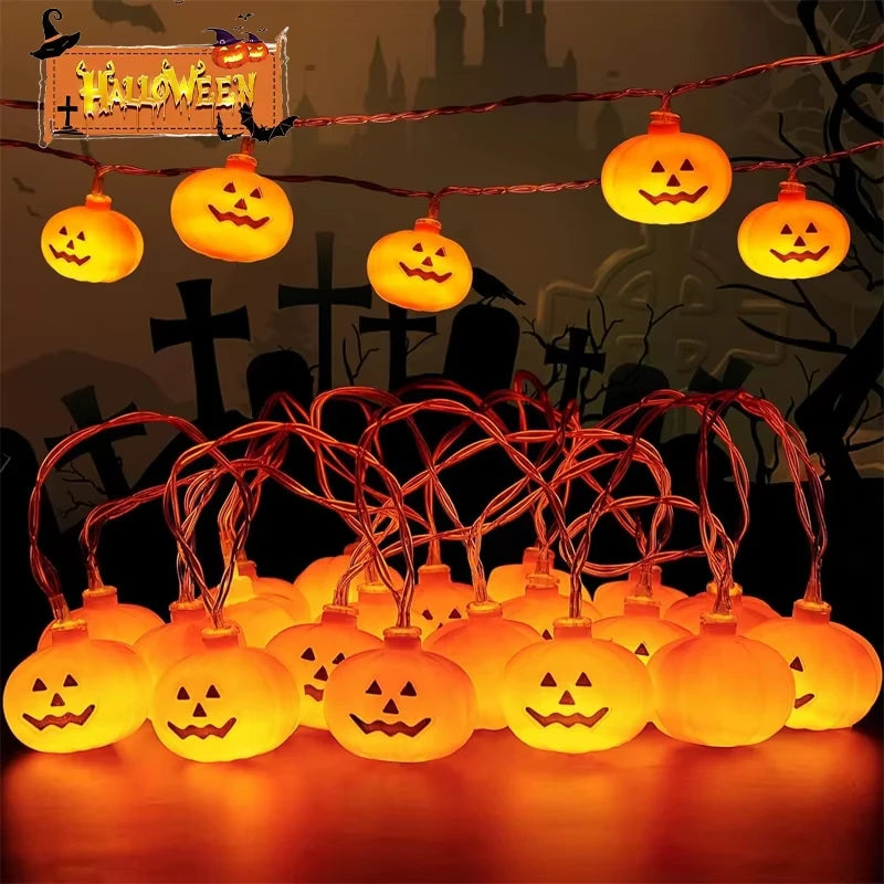 Jack-O'-Lantern Pumpkin String Lights — 10 or 20 LED