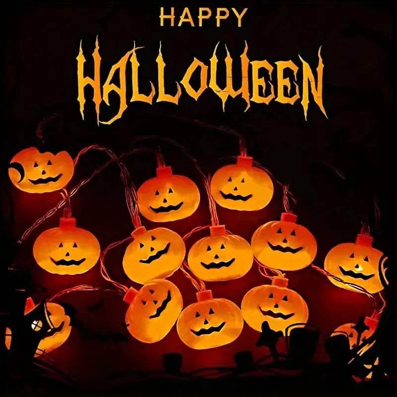 Jack-O'-Lantern Pumpkin String Lights — 10 or 20 LED