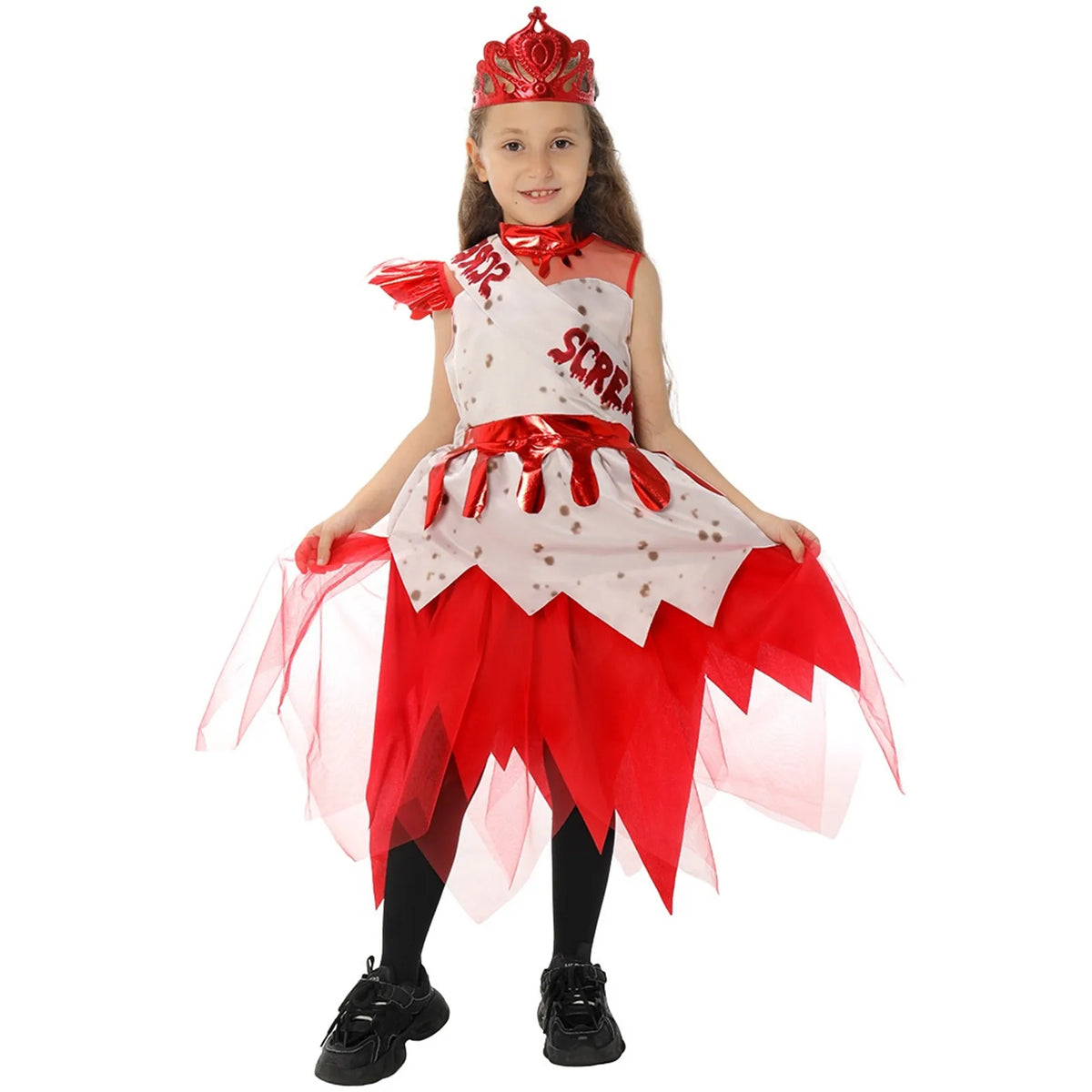 Disfraz de Halloween de terror para niños de Ghostface, disfraz de porrista de terror, enfermera, cosplay para niños y niñas, disfraz de actuación escénica