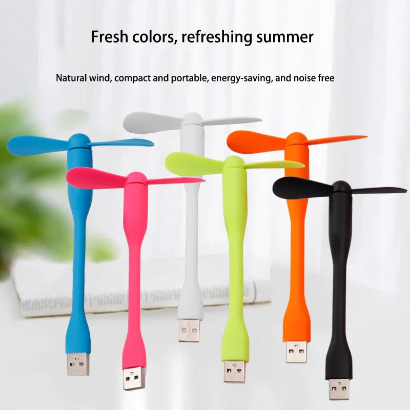 Mini USB Fan Flexible Bendable For Power Bank Laptop PC AC Charger Portable Hand For Computer Summer Gadget