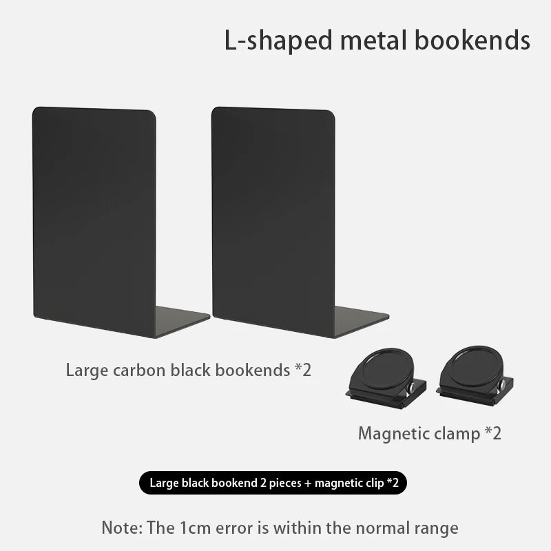 Bookends 6 Pair, White Metal Book Ends, Bookends for Shelves, Book Stopper for Heavy Books, Book Dividers for Home Office