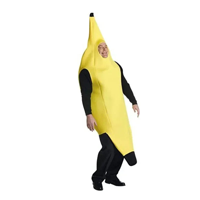 Halloween Banana Costume Kids Adults Funny Theater Show Outfit Carnival Party Fancy Dress Performance Wear Stage Costume