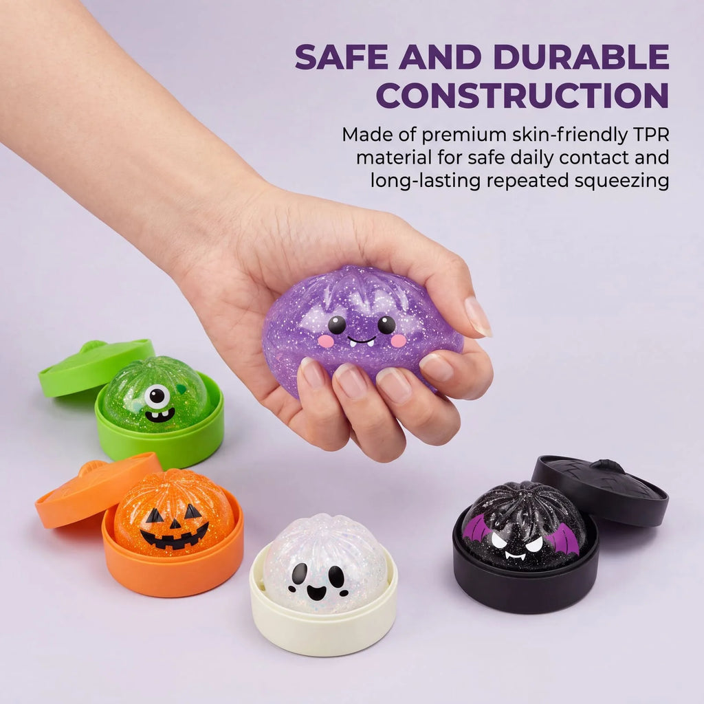 Halloween Bun Squishy, Funny Spooky Shape, Non-Sticky Slow Rebound Simulation Toy, Perfect for Gifting & Decoration