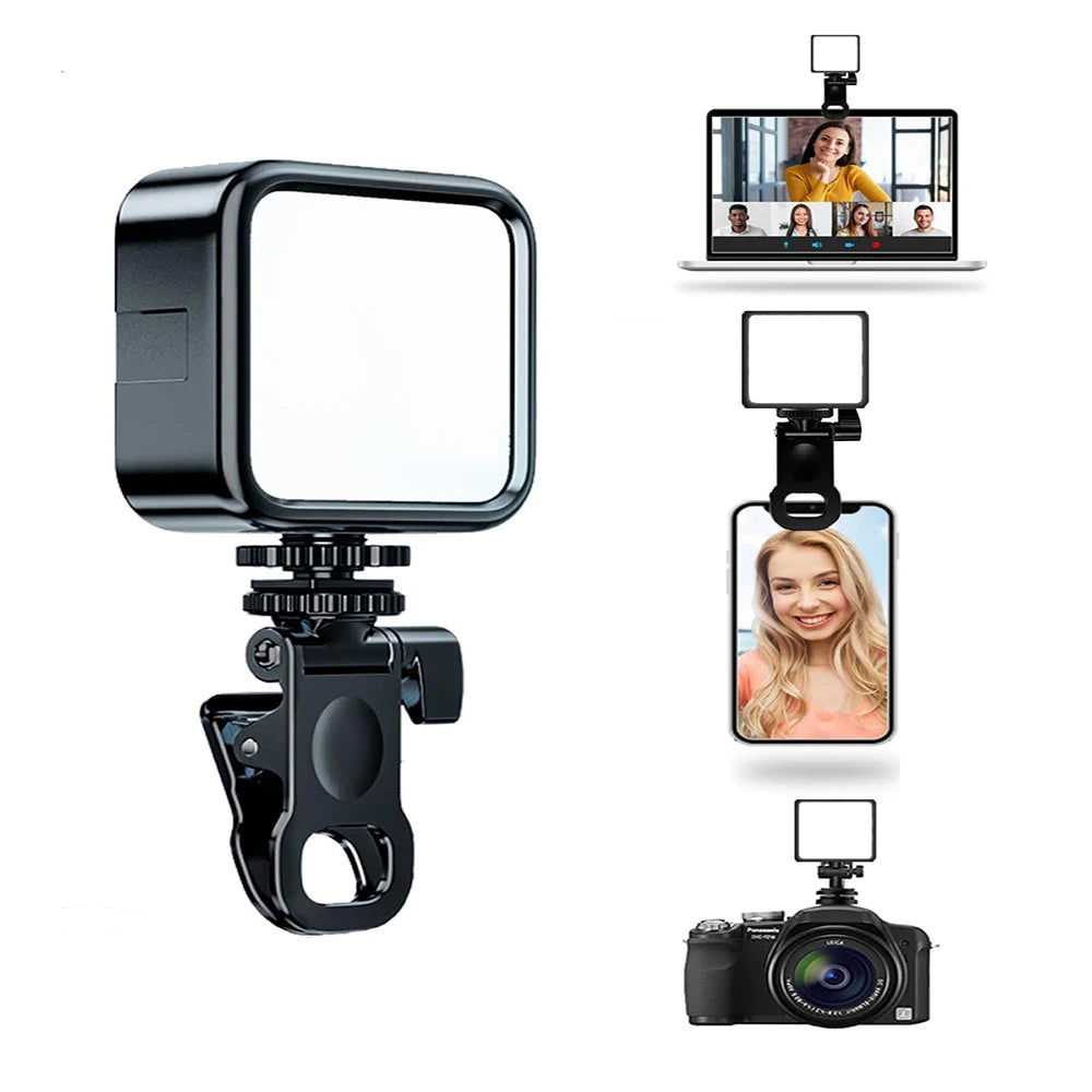 Portable LED Selfie Fill Light for iPhone Samsung iPad Cell Phone Laptop Clip Ring Flash Fill Lamp Photo Video Photography Lamp