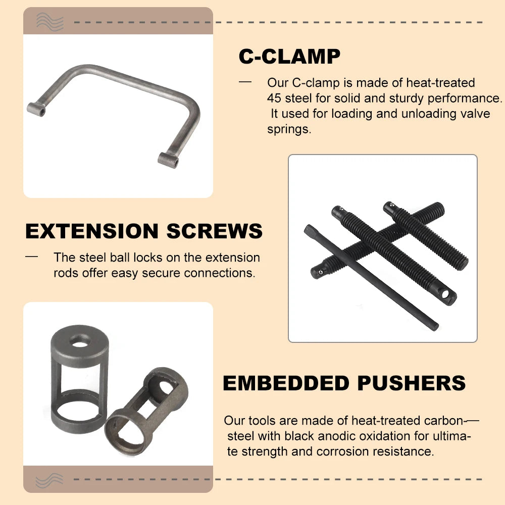 10pcs Removal And Installation Tools Clamp Set Engine Spring Compressor Valve Spring Compressor Kit
