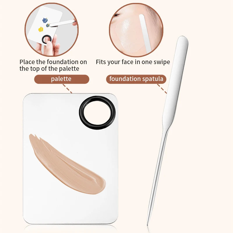 2pcs/3pcs One palette and one palette stick Foundation brush set Stainless Steel Foundation shovel facial makeup tool