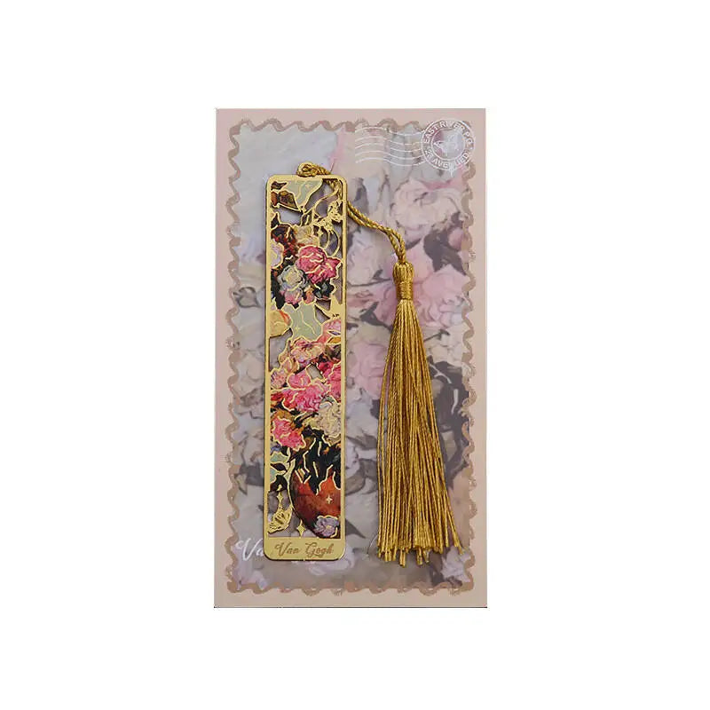 1-6-12 Pcs Creative Metal Book Mark Vintage Oil Painting Bookmark Office School Supplies Funny Gift Stationery Items