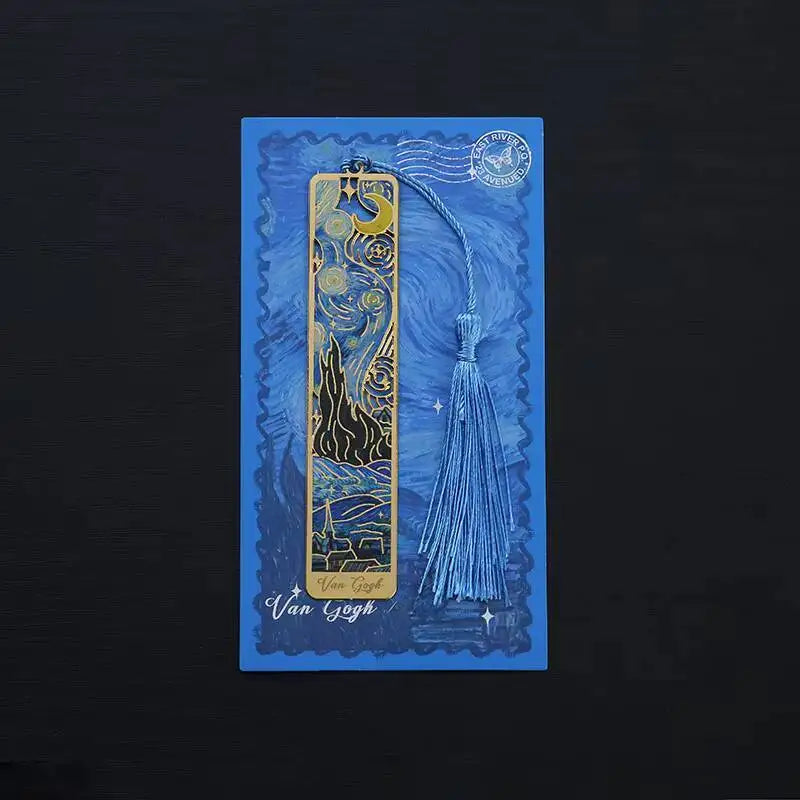 1-6-12 Pcs Creative Metal Book Mark Vintage Oil Painting Bookmark Office School Supplies Funny Gift Stationery Items