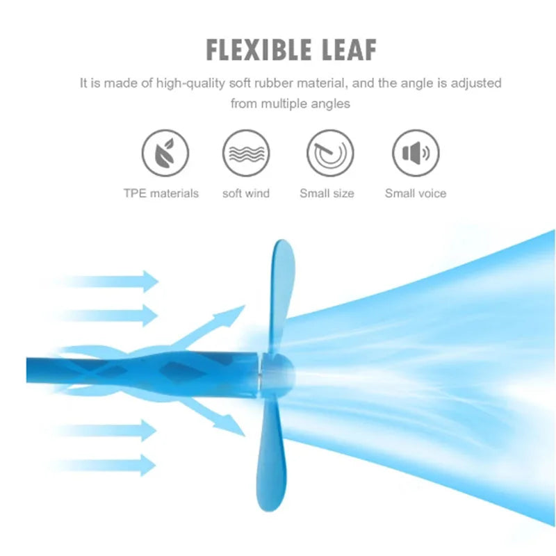 Mini USB Fan Flexible Bendable For Power Bank Laptop PC AC Charger Portable Hand For Computer Summer Gadget