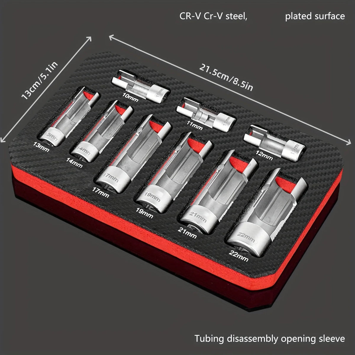 9Pcs Automotive O2 Oxygens Sensors Socket Offset Wrench Remover Tool and Thread Chasers Tool 10-22mm