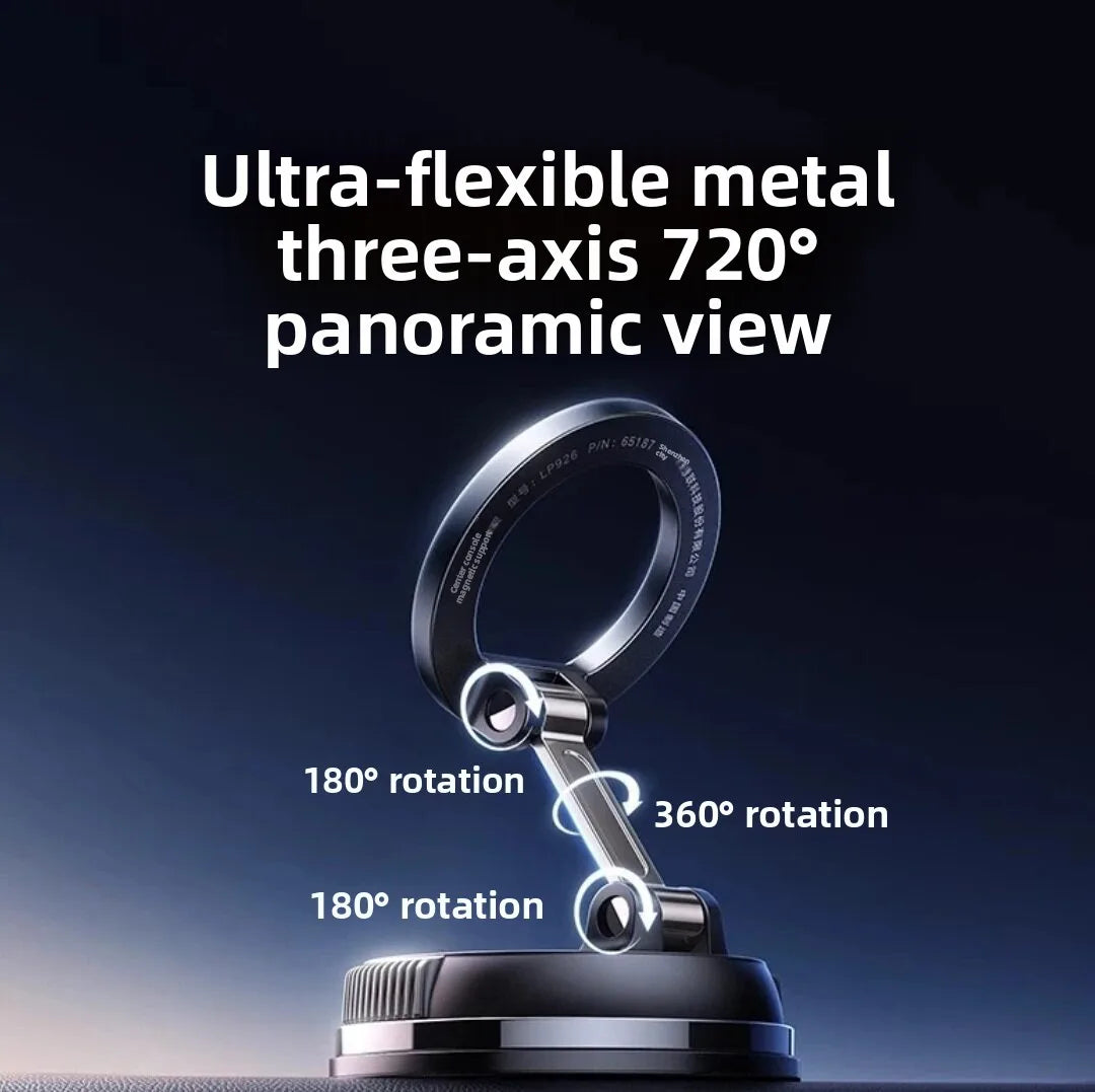 Magnetic Vacuum Phone Holder Compatible With MagSafe 360° Rotatable 96LBS Suction Cup Mount Suitable For iPhone Android Devices For Car Gym Mirror Use