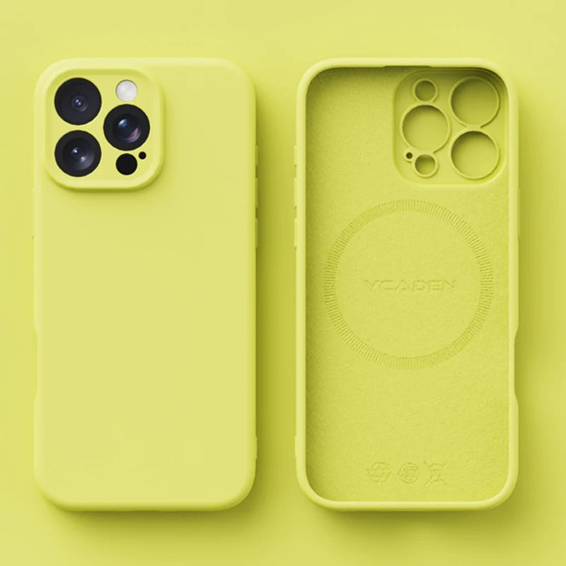 Original Magnetic For Magsafe Phone Case For iPhone 16 15 14 12 13 17 Pro Max 16 Plus Case Liquid Silicone Wireless Charge Cover