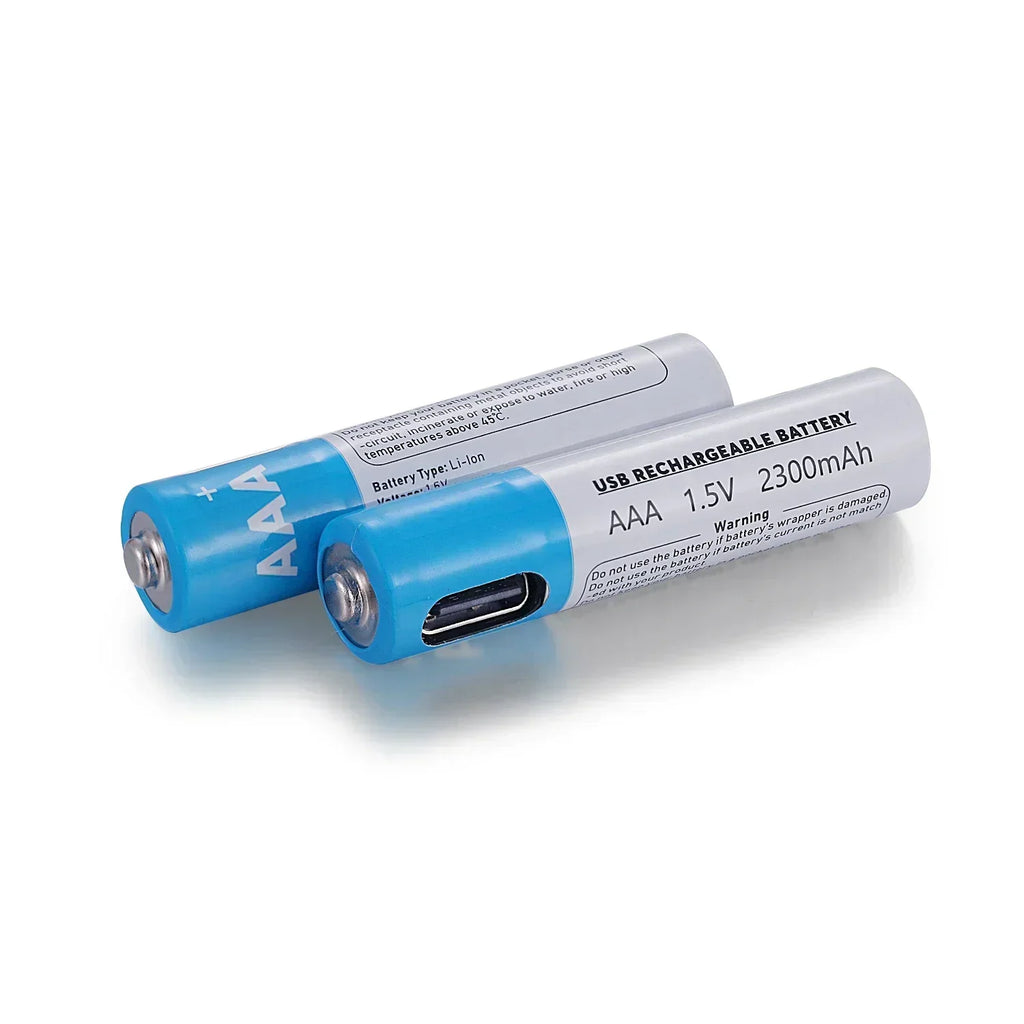 New USB AAA Rechargeable Batteries 1.5V 2300 mAh li-ion battery for remote control mouseElectric toy battery + Type-C Cable