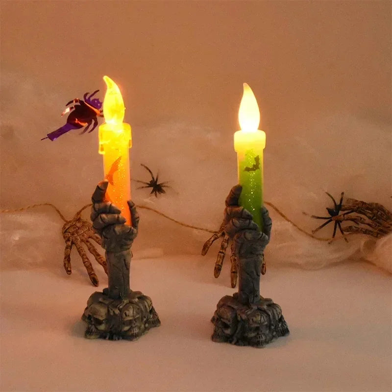 Spooky Ghost Hand LED Candle — Halloween Table Decor