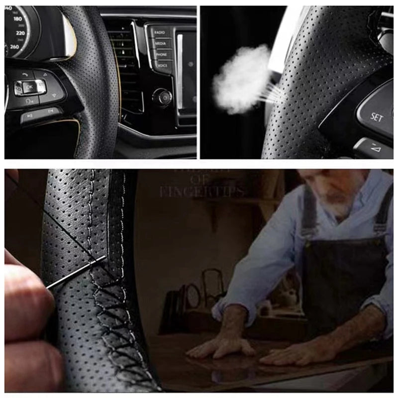 DIY Black Faux Leather Car Steering Wheel Cover For Mazda 3 Onxeira CX4 Atenza CX5 CX30 Interior Accessories Comfortable