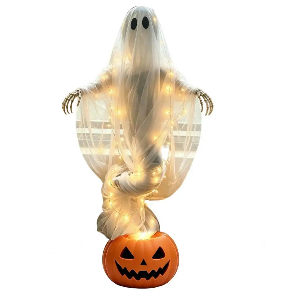 Halloween Outdoor Decorations Ghost Pumpkin Yard Lights Swirling Ghost Pumpkin Yard Lamp Halloween Outdoor Garden for Porch