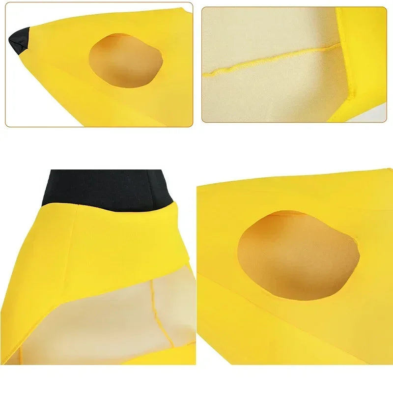 Halloween Banana Costume Kids Adults Funny Theater Show Outfit Carnival Party Fancy Dress Performance Wear Stage Costume