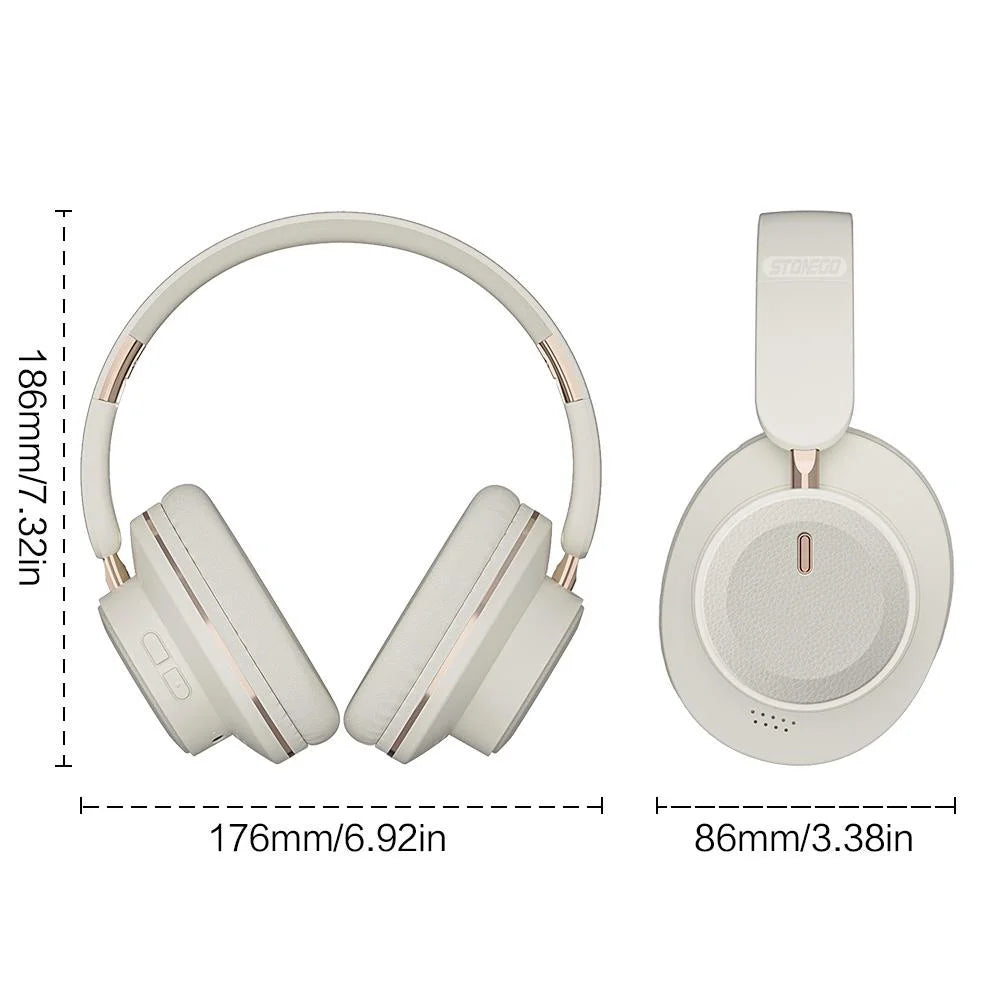 Bluetooth Headphones Wireless Headset Over Ear Foldable Portable Fashion Aesthetic Hi Fi Stereo Sound BT 5.3 Dual Mode Connectivity 24H Battery Fast Charging For Travel Gaming Music Streaming Photographers Students Commuters