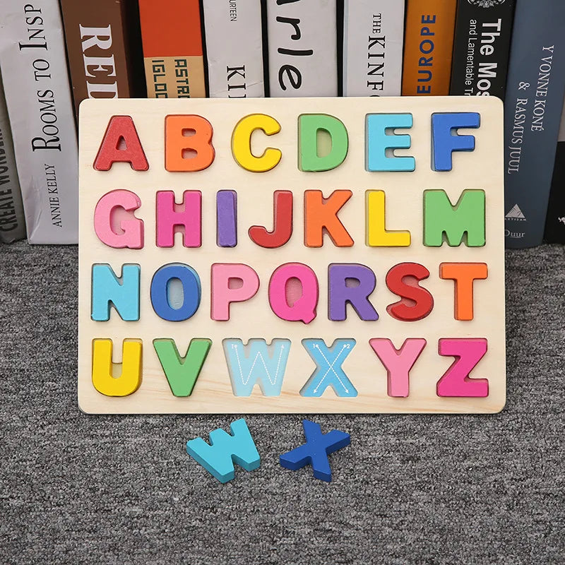Montessori Toy Wooden Building Blocks Early Learning Educational Toys Color Shape Match Kids Puzzle Toys For Children Boys Girls