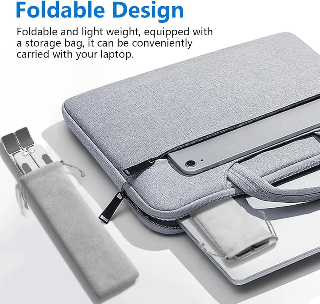 Premium Aluminum Laptop Riser, 7-Level Adjustable, Foldable & Portable, Anti-Slip, Compatible with All 10-15.6 Inch Laptops