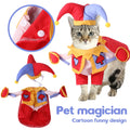 Funny Halloween Pet Cosplay Costumes Dog Cat Clown Clothes Halloween Party Costume For Dog Dog Clothes With Hat