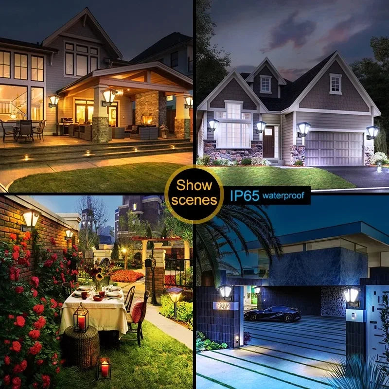 2 in 1 Solar Outdoor Motion Sensor Lighting LED Light Lawn Lamp Wall Dual Purpose Lights Waterproof for Garden Porch Courtyard