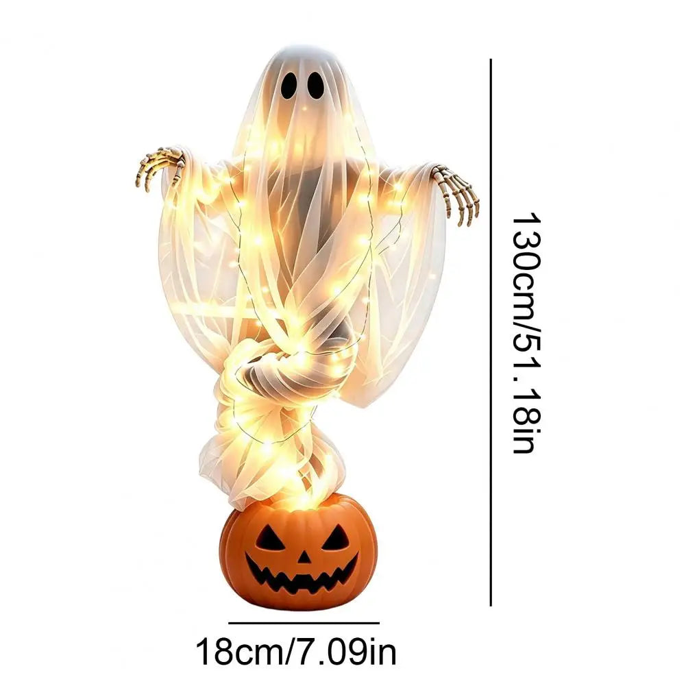 Halloween Outdoor Decorations Ghost Pumpkin Yard Lights Swirling Ghost Pumpkin Yard Lamp Halloween Outdoor Garden for Porch