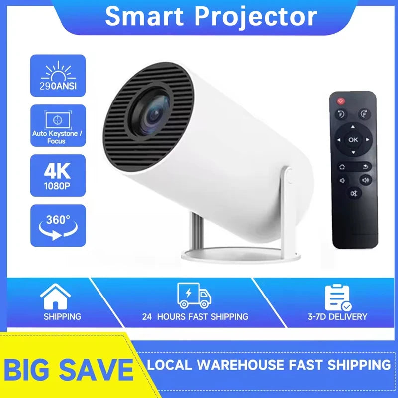 2026 New HY300 Projector 4K Android 11 Wifi6 290ANSI Allwinner H713 BT5.0 1080P 1280*720P Cinema Outdoor Portable Projetors ﻿