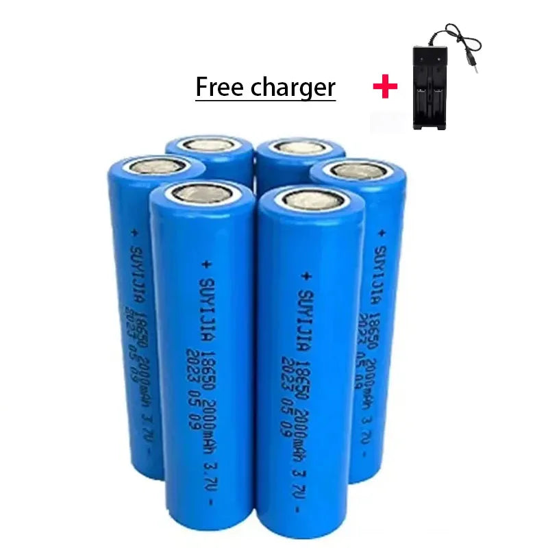 18650 2000mah Rechargeable Battery 3.7V Lithium-ion Battery Pointer Doorbell Flashlight Lithium Battery Send Charger