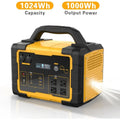 1000W Portable Power Station 1024Wh LiFePO4 Solar Generator 2000W Peak Backup Battery with 60W USB-C Fast Charge
