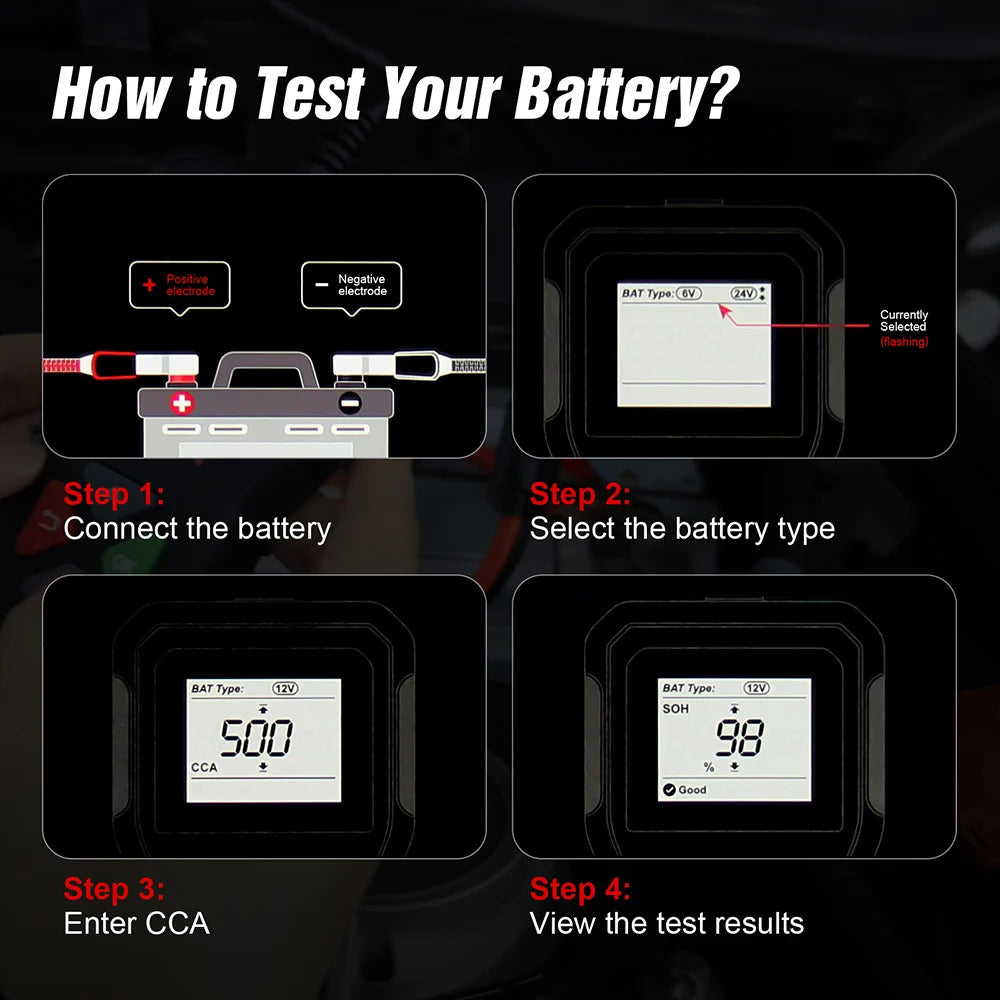 Car Battery Tester 100-2000 CCA Car Battery Tool 6V 12V 24V Car Battery Tester Car Battery Analyzer BM550 Battery Testing Tool