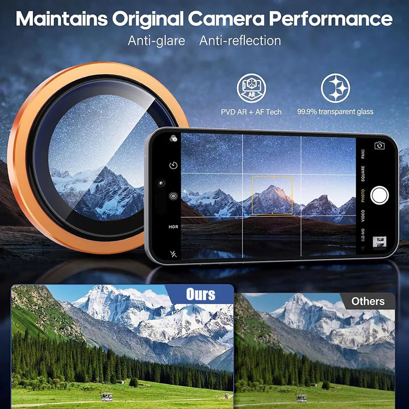 Alloy Ring Back Lens Tempered Glass for Apple iPhone 17 Pro Camera Cover Cap Metal Camera Lens Protector For iPhone 17 Pro Max