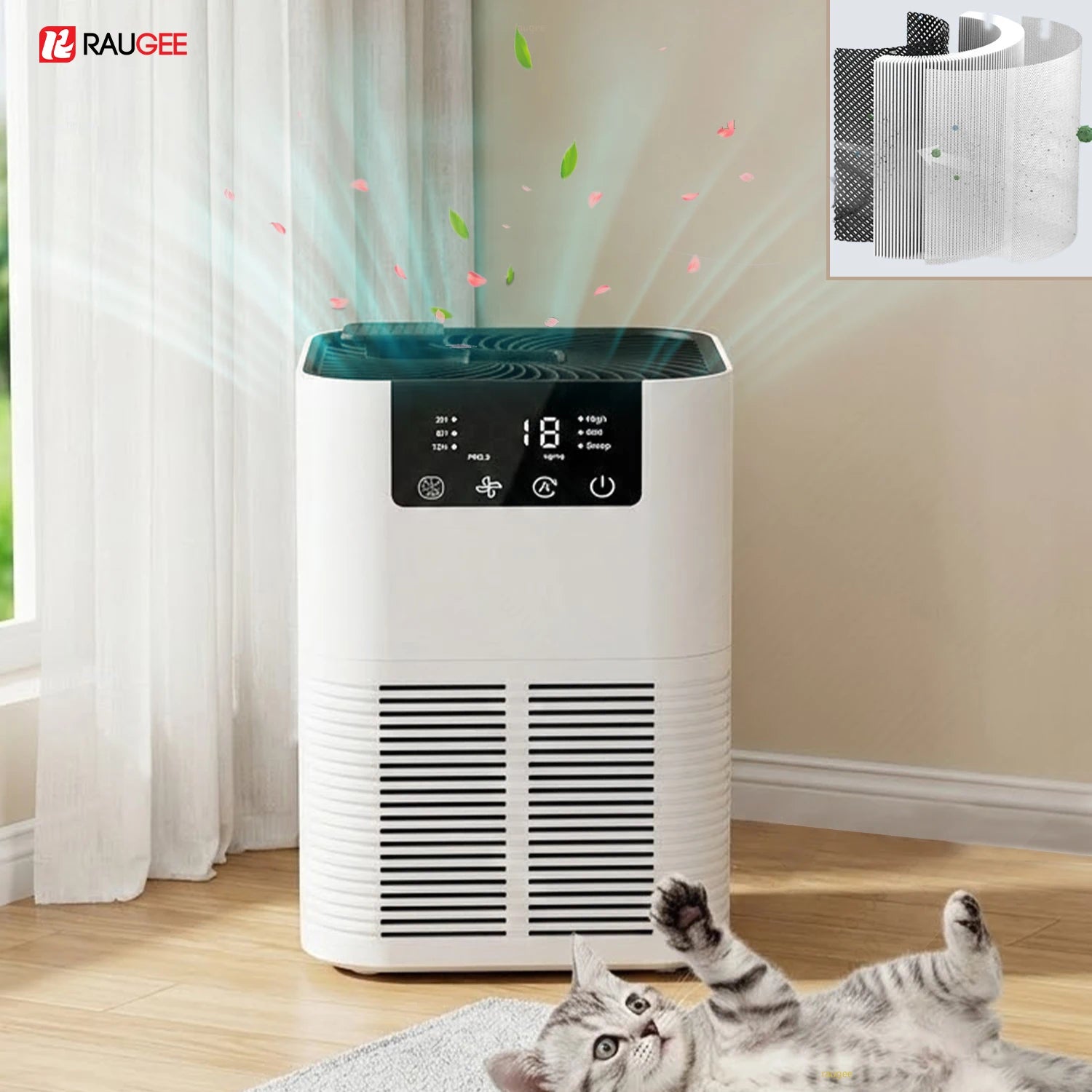 Air Purifier Portable Desktop Smoke Air Freshener Odor Remover USB Air Cleaner Household HEPA Filter Efficient Air Purifying