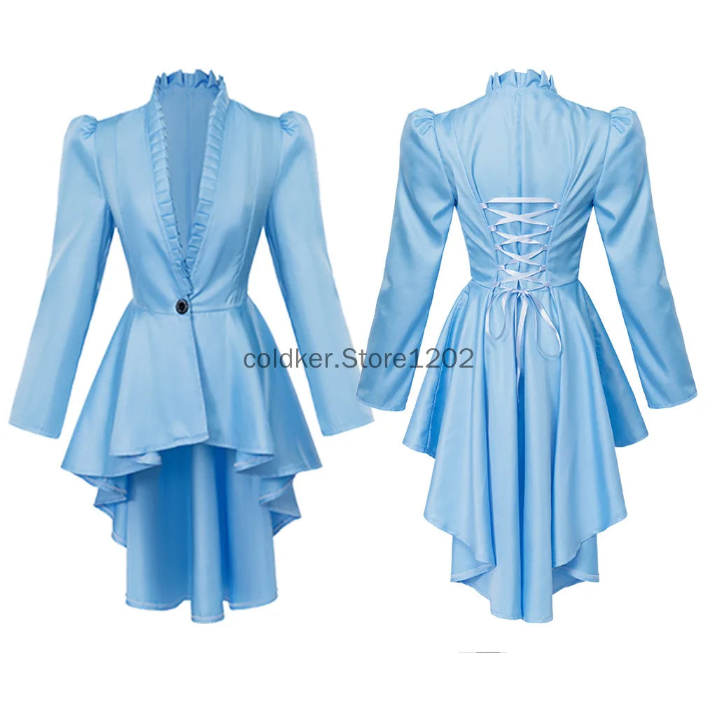 Halloween Costumes for Women Steampunk Victorian Jacket Coat Medieval Vintage Gothic Tailcoat Long Sleeve Tuxedo Shirt