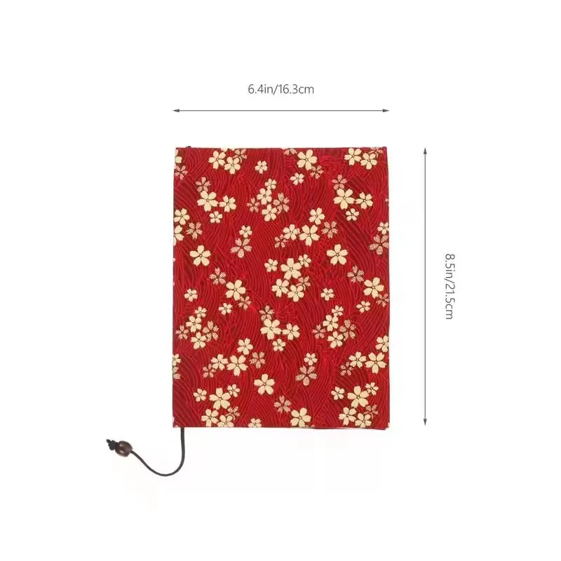 A5 Adjustable Book Cover Book Sleeve Protector Floral Print Cloth Fabric Handmade Hand Account Book Textbook Decor Book Cover