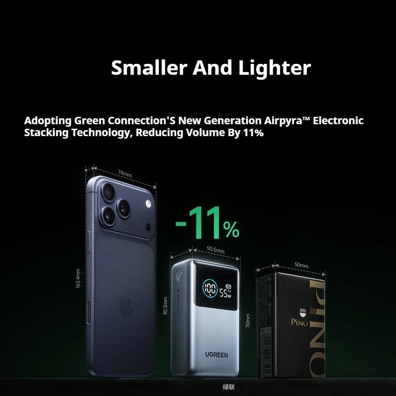 UGREEN 10000mAh Energy Pro Mini Power Bank 55W Fast Charging Mobile Power Bank Portable External Battery For IPhone17 Pro Xiaomi