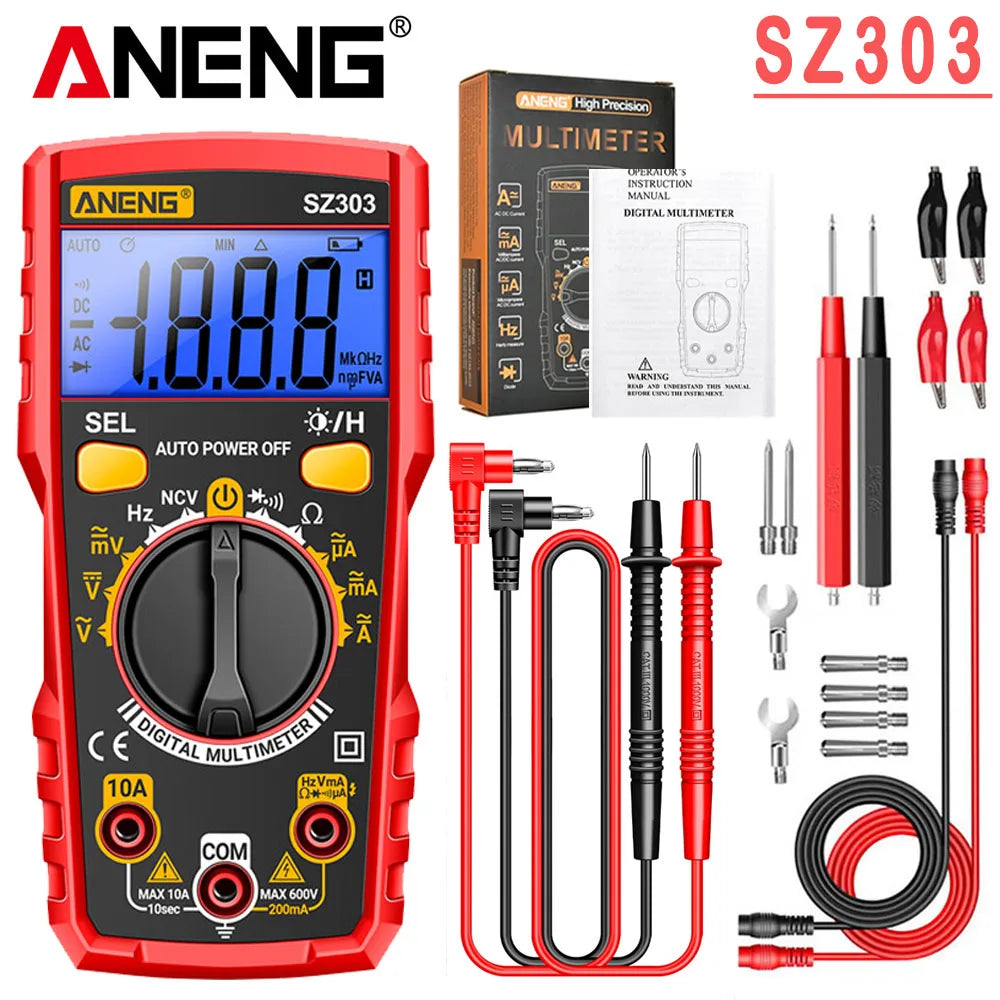Smart Digital Voltage Multimeter ANENG SZ303 Professional Current Electrical Resistance Diode Buzzer High Precision Portable Too