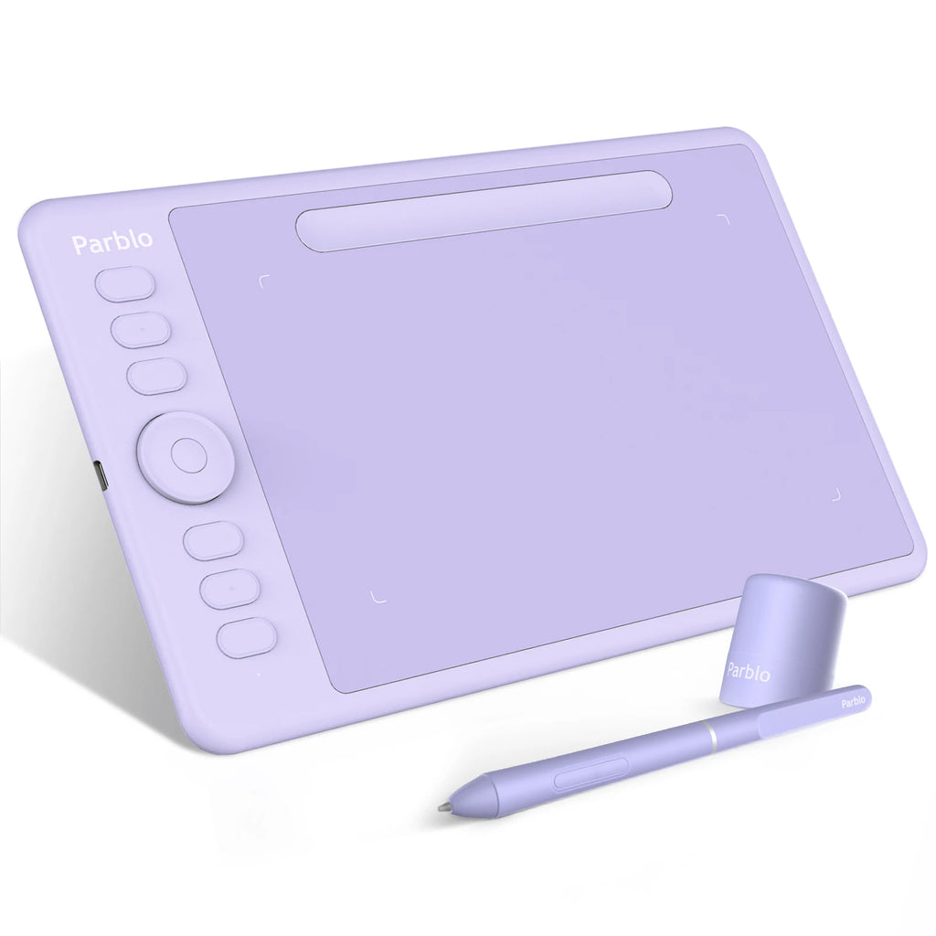 Parblo Intangbo S Drawing Tablet, 8192 Levels Battery-Free Pen and 6 Hot-Keys Digital Art Tablet for Drawing Illustration