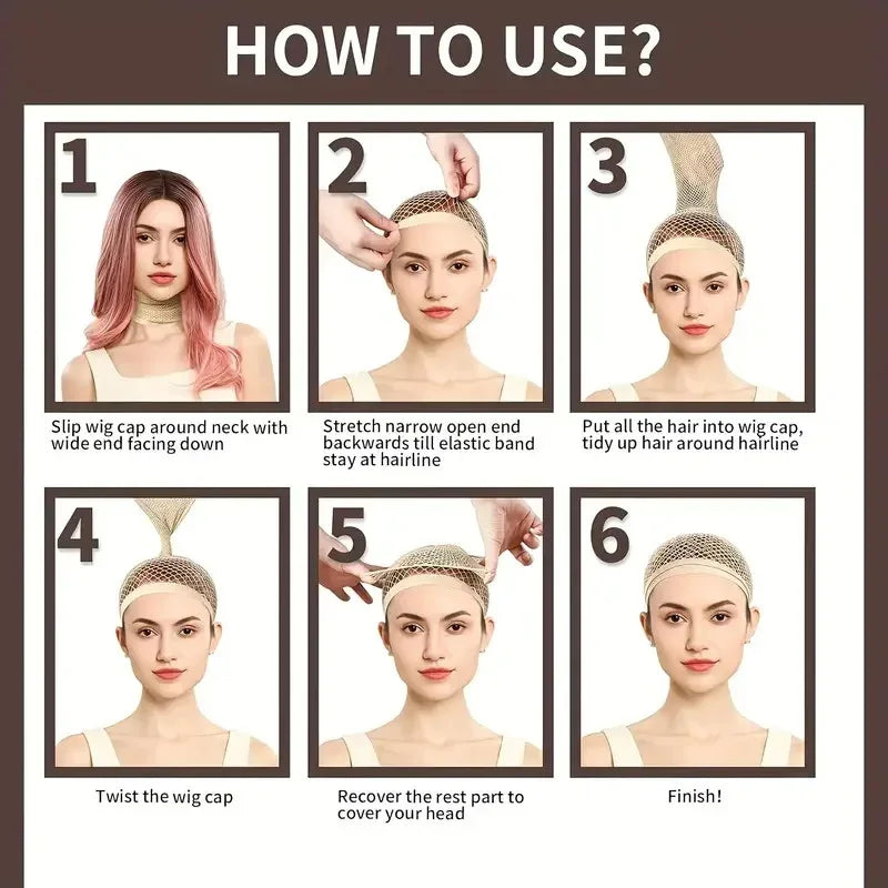 Wig Caps for Women, Hair Net for Wig, Mesh Wig Cap for Long Hair, Natural Nude, Black