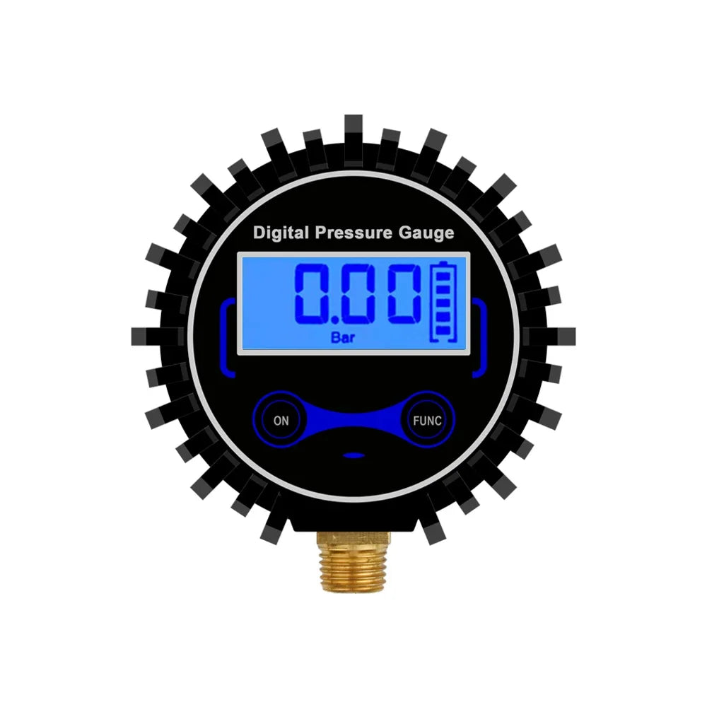Digital Tire Pressure Gauge 200PSI LCD Backlight 1/4" 1/8" NPT Thread Car Tyre Pressure Tester