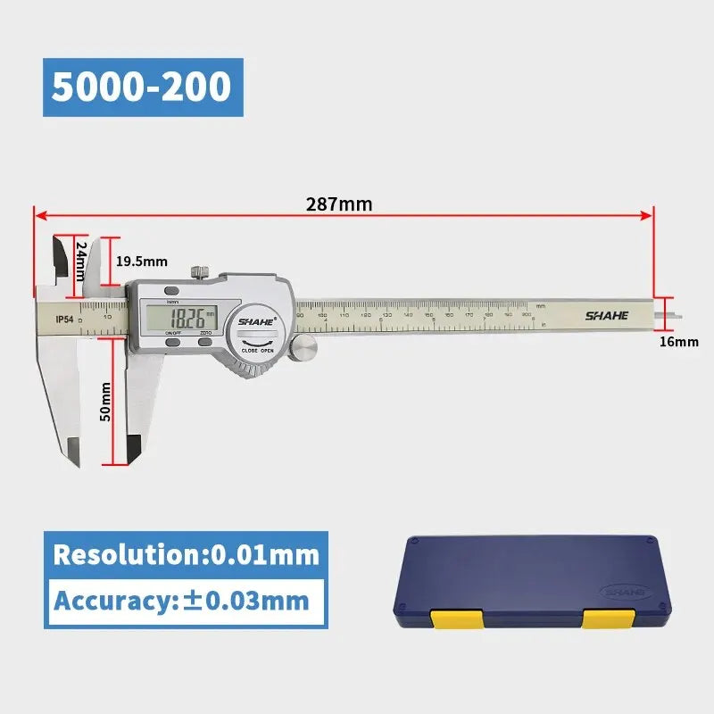 SHAHE Hardened Stainless Steel Digital Caliper Electronic Vernier Caliper Micrometer Measuring Tools
