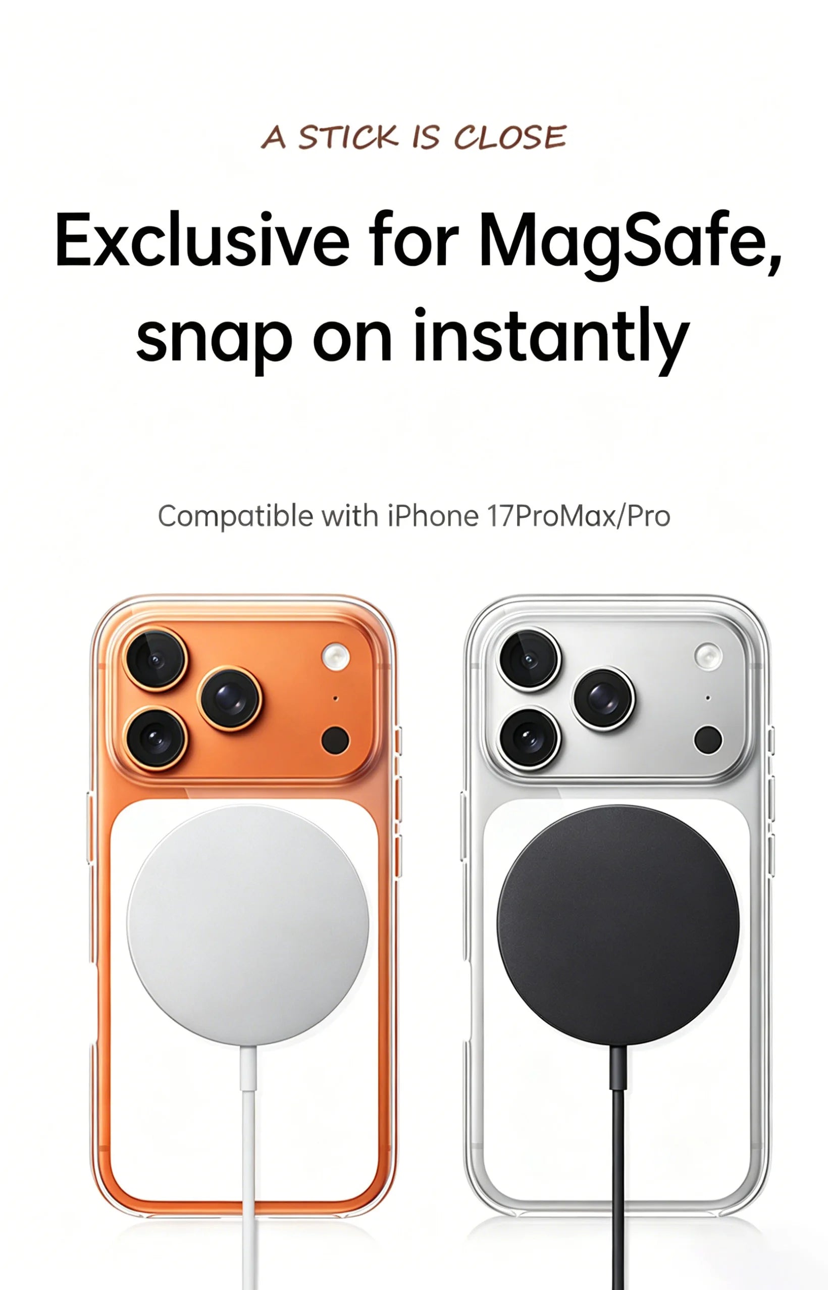 HANNUO Magnetic Case for iPhone 17 Pro MAX Cases Shockproof Cover for Wireless Charger Thin Cover Anti Yellow Transparent Cover
