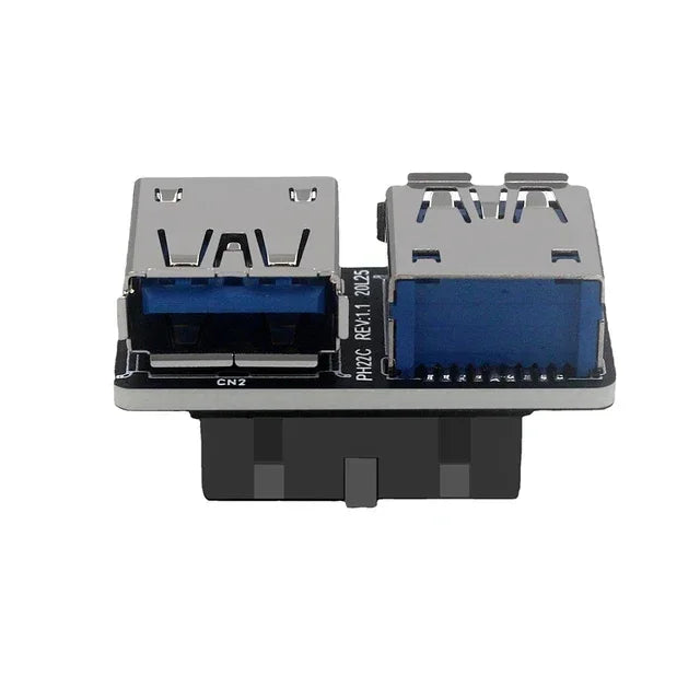Motherboard USB 3.0 19/20Pin To Dual USB-A Port Internal USB Panel Converter Adapter for Desktop PC Mainboard Expansion