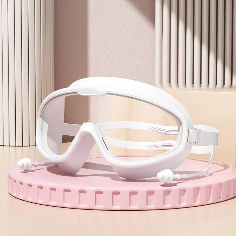 Gafas de natación para exteriores antivaho, de visión amplia, para buceo con esnórquel, con tapones para los oídos para adultos, jóvenes, para buceo en el agua