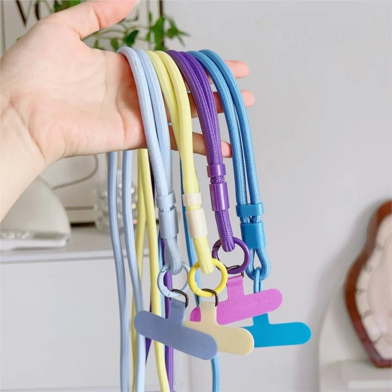 Colorful Adjustable Long Lanyard DYM Mobile Cell Phone Candy Solid Color Crossbody Necklace Anti-Lost Strap for Phone Universal