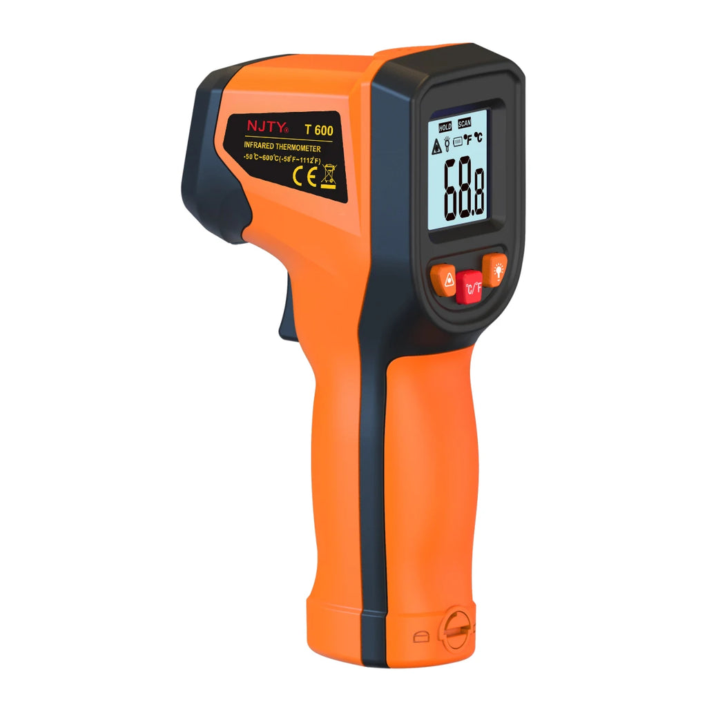 T600 Digital Infrared Thermometer Gun Non-Contact -58°F ~1112°F IR Temperature Gauge for Industrial Cooking Home Automobile BBQ